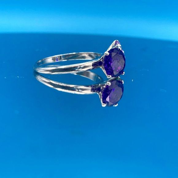 Sterling Silver and Cubic Zirconia Three-Stone Ring - Picture 9 of 9